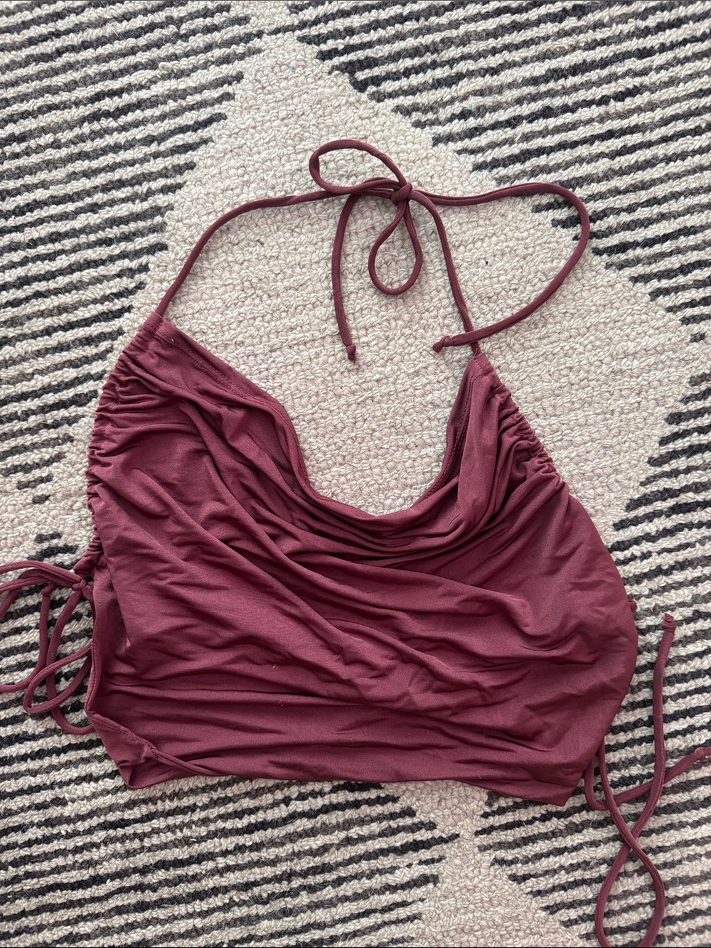 Fashion Nova Rosewood Halter Crop Top